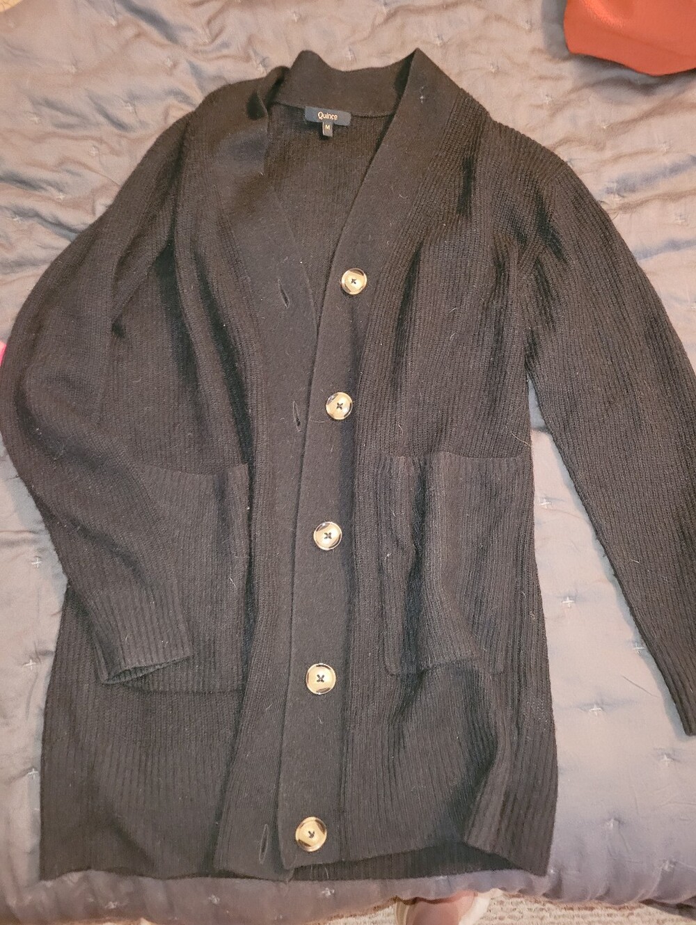 Quince Baby Alpaca Pocket Cardigan - Black